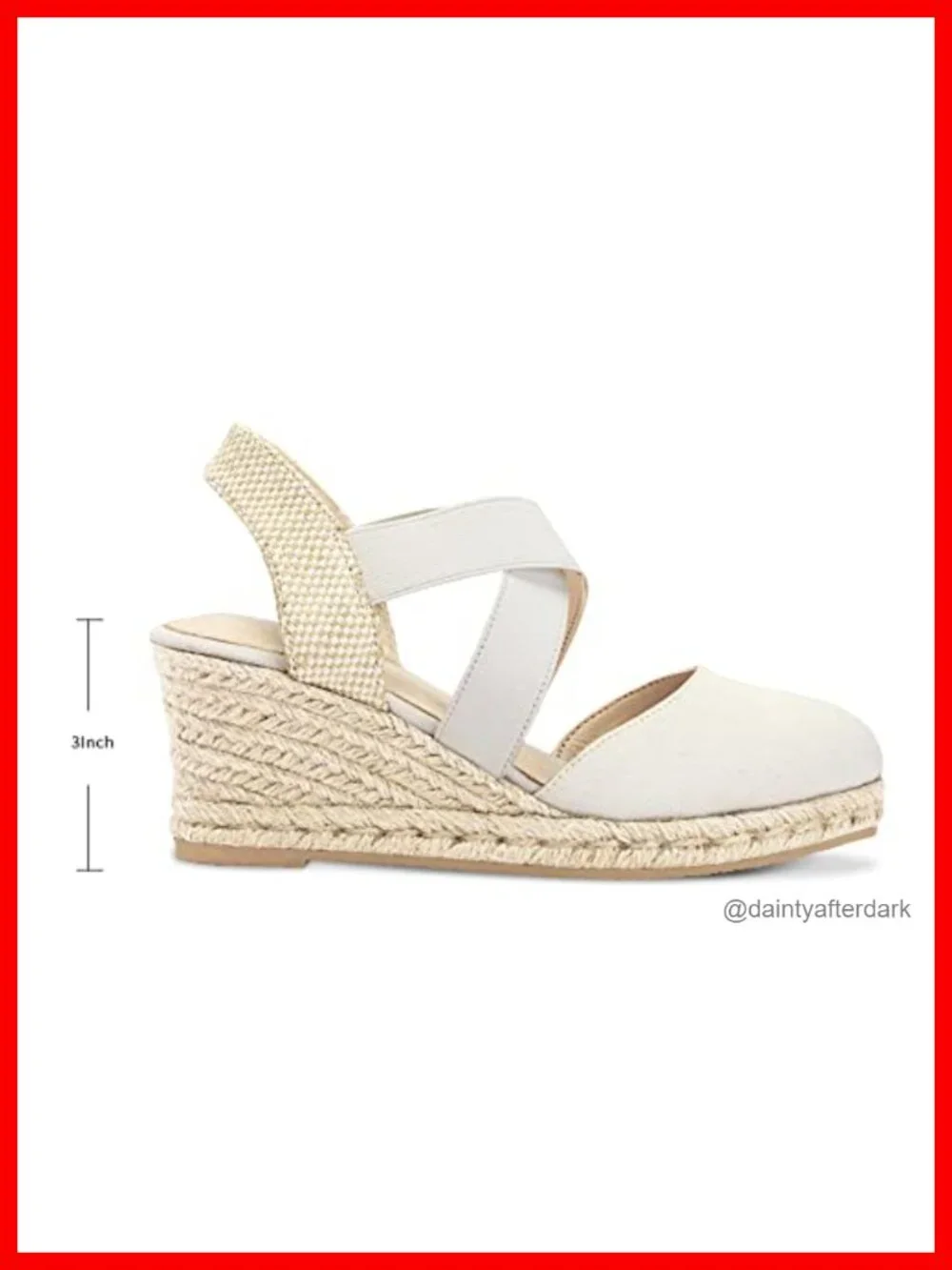 Women's Espadrille Wedge Sandals Criss Cross Elastic Ankle Strap Closed Toe